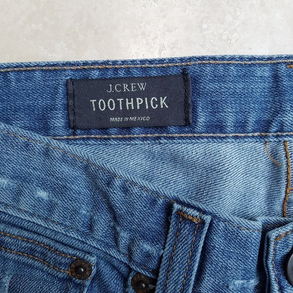 J.CREW Toothpick Distressed Jeans (24 Ankle) - Picture 5 of 13